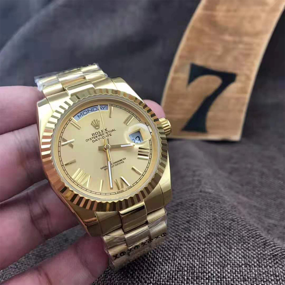 Rolex High Quality Gold Watch With Roman Dial - everydesigner