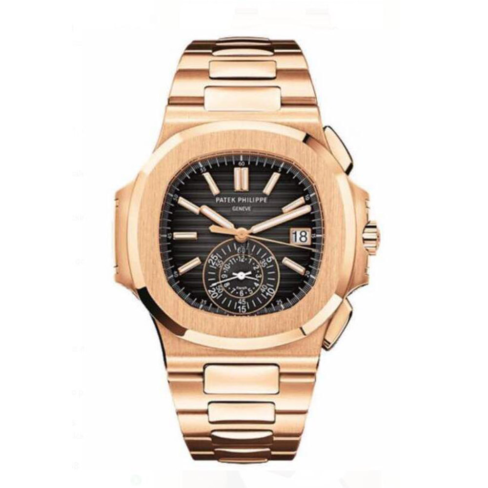 Patek Philipps Sa Rose Gold Watch with Black Dial - everydesigner