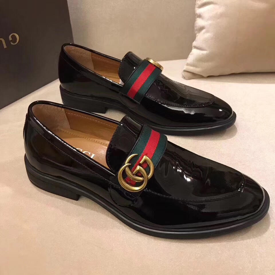 Gucci Leather Loafer With GG Web - everydesigner