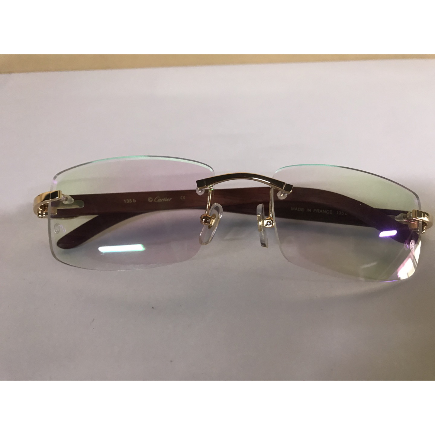 Cartier T8100905 Wood Engraving Eyeglasses Gold - everydesigner