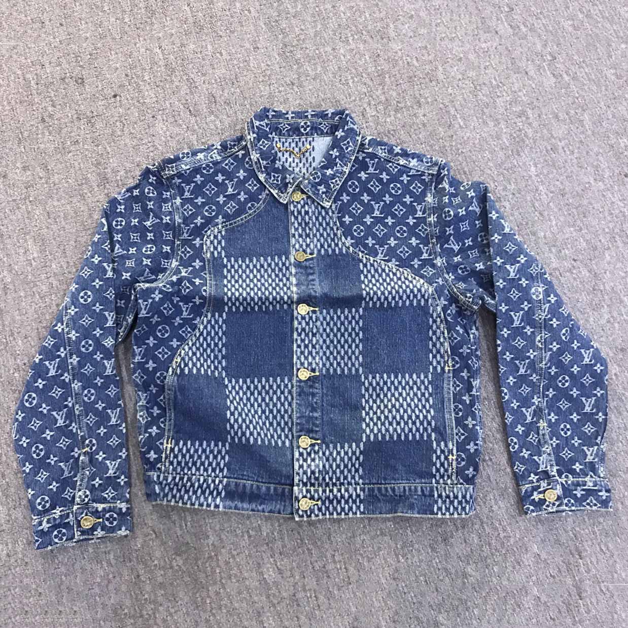 Giant Damier Waves Monogram Denim Jacket - everydesigner