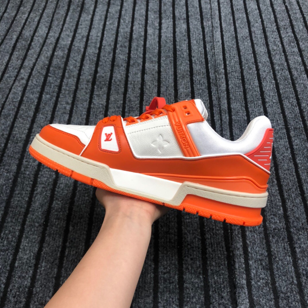 Louis Vuitton Trainer Sneaker In Orange - everydesigner