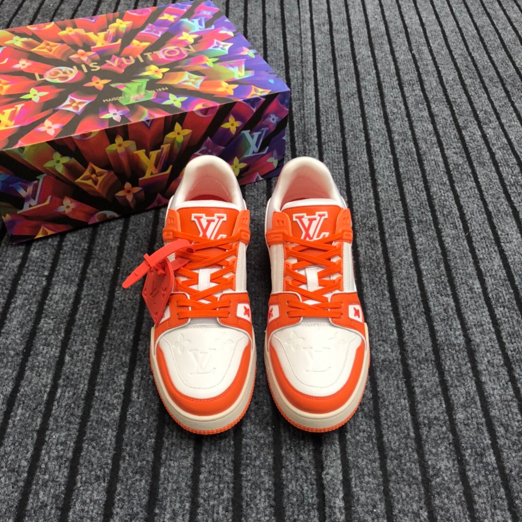 Louis Vuitton Trainer Sneaker In Orange - everydesigner