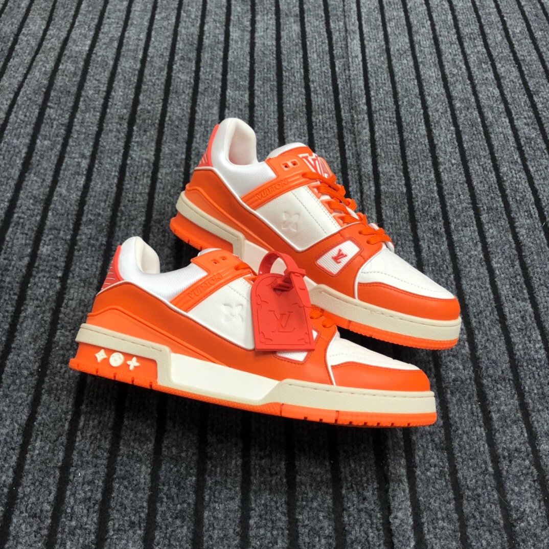 Louis Vuitton Trainer Sneaker In Orange - everydesigner