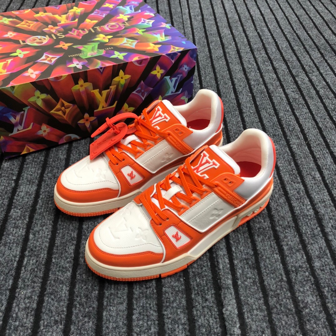 Louis Vuitton Trainer Sneaker In Orange - everydesigner