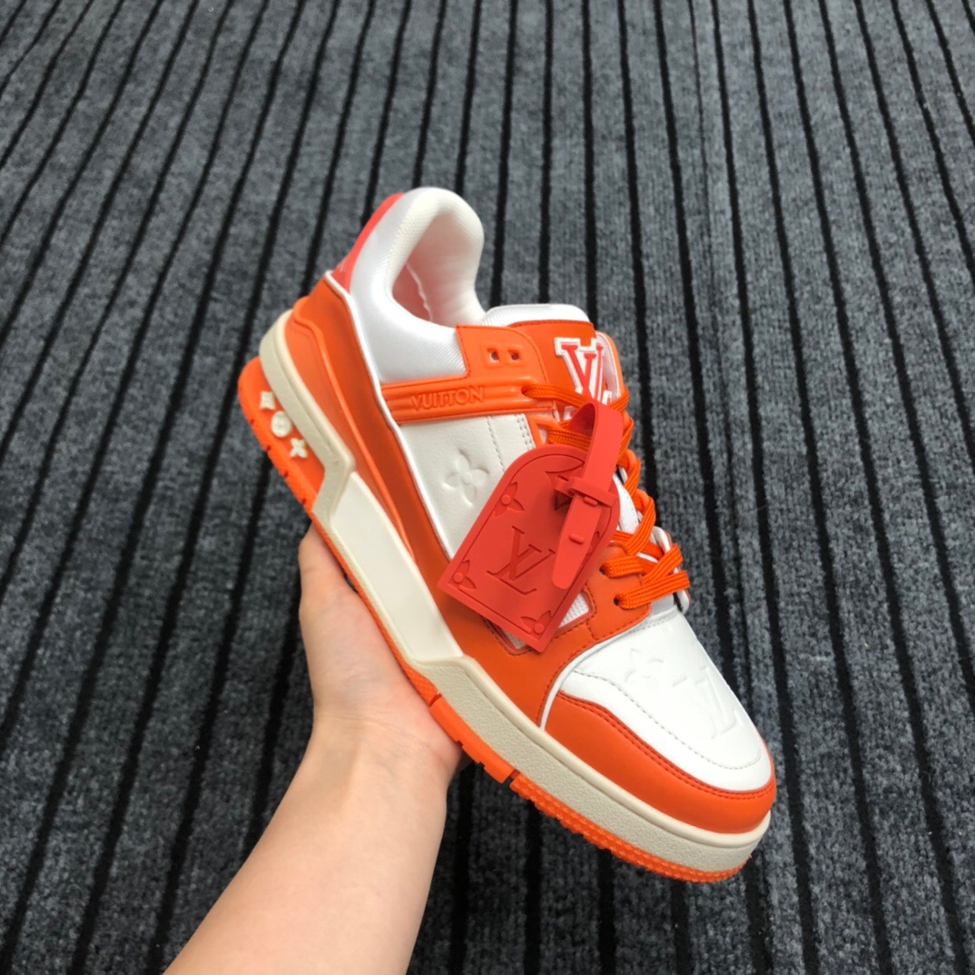 Louis Vuitton Trainer Sneaker In Orange - everydesigner