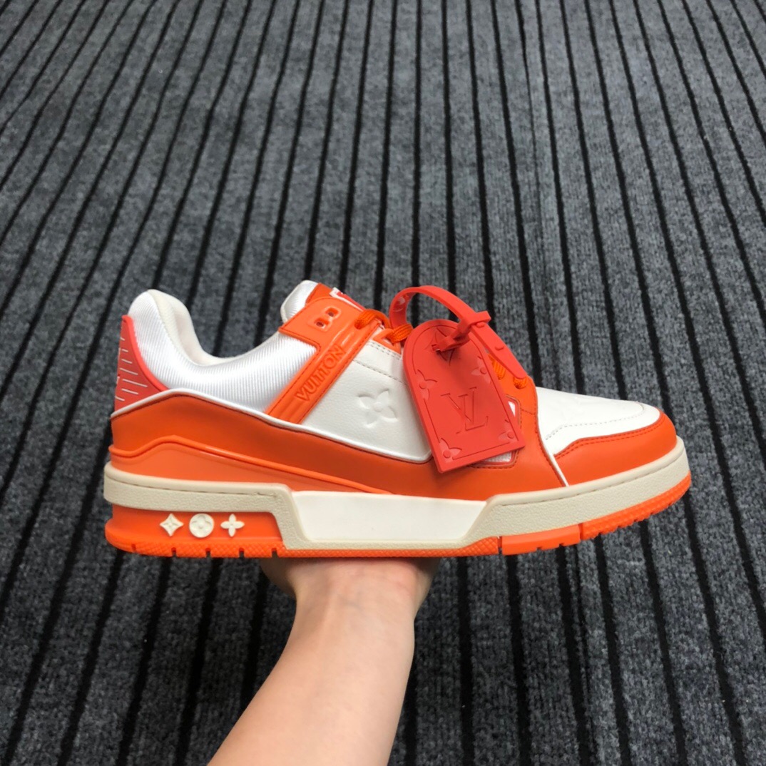 Louis Vuitton Trainer Sneaker In Orange - everydesigner