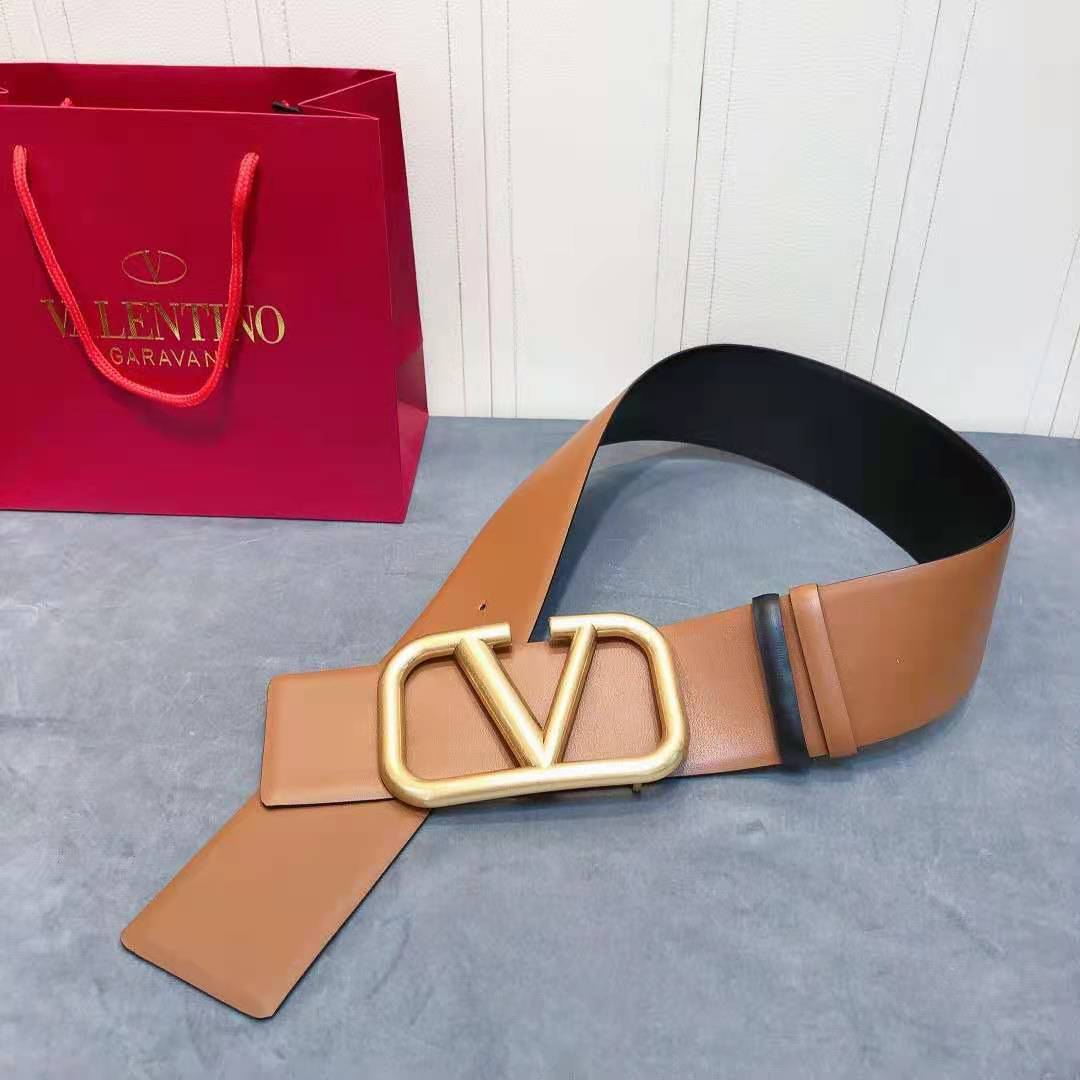 Vlone Leather Belt with V Buckle (width 4.0cm) - everydesigner