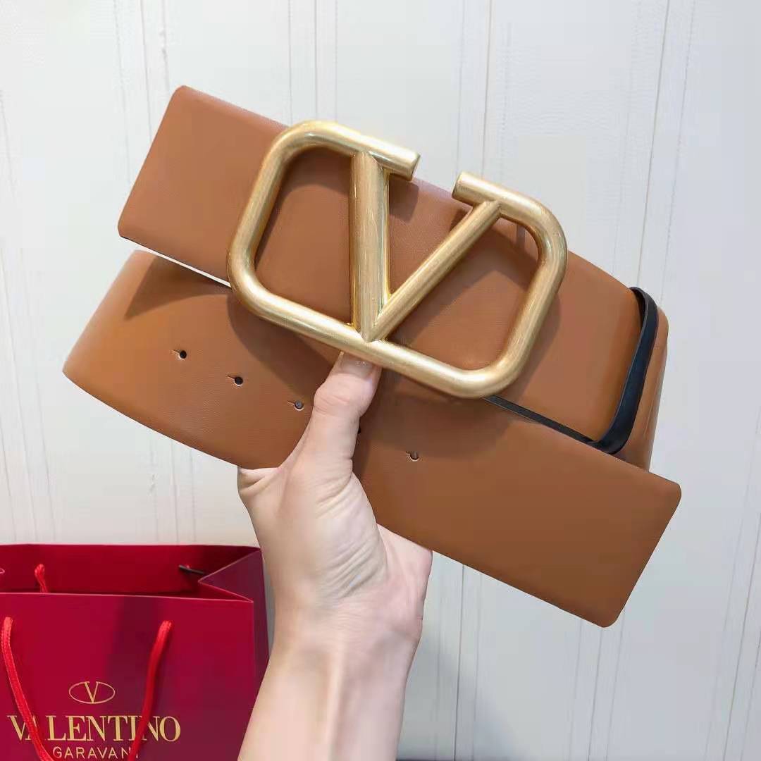 Vlone Leather Belt with V Buckle (width 4.0cm) - everydesigner