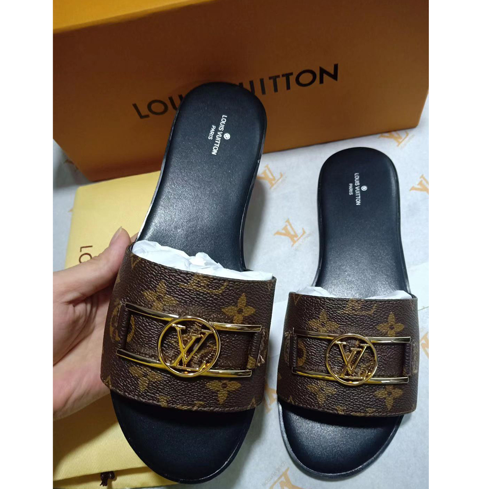 Louis Vuitton Lock It Flat Mule Slides - everydesigner