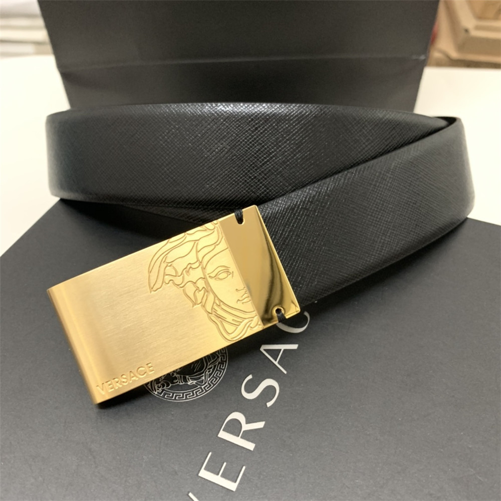 Versace 35MM Black Leather Belt (Men) - everydesigner