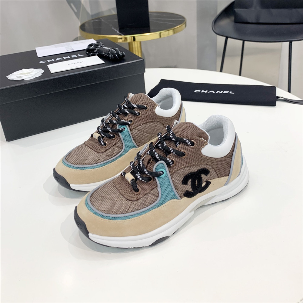 Chanel Low-top Luminous Sneakers(Green&Brown) - everydesigner