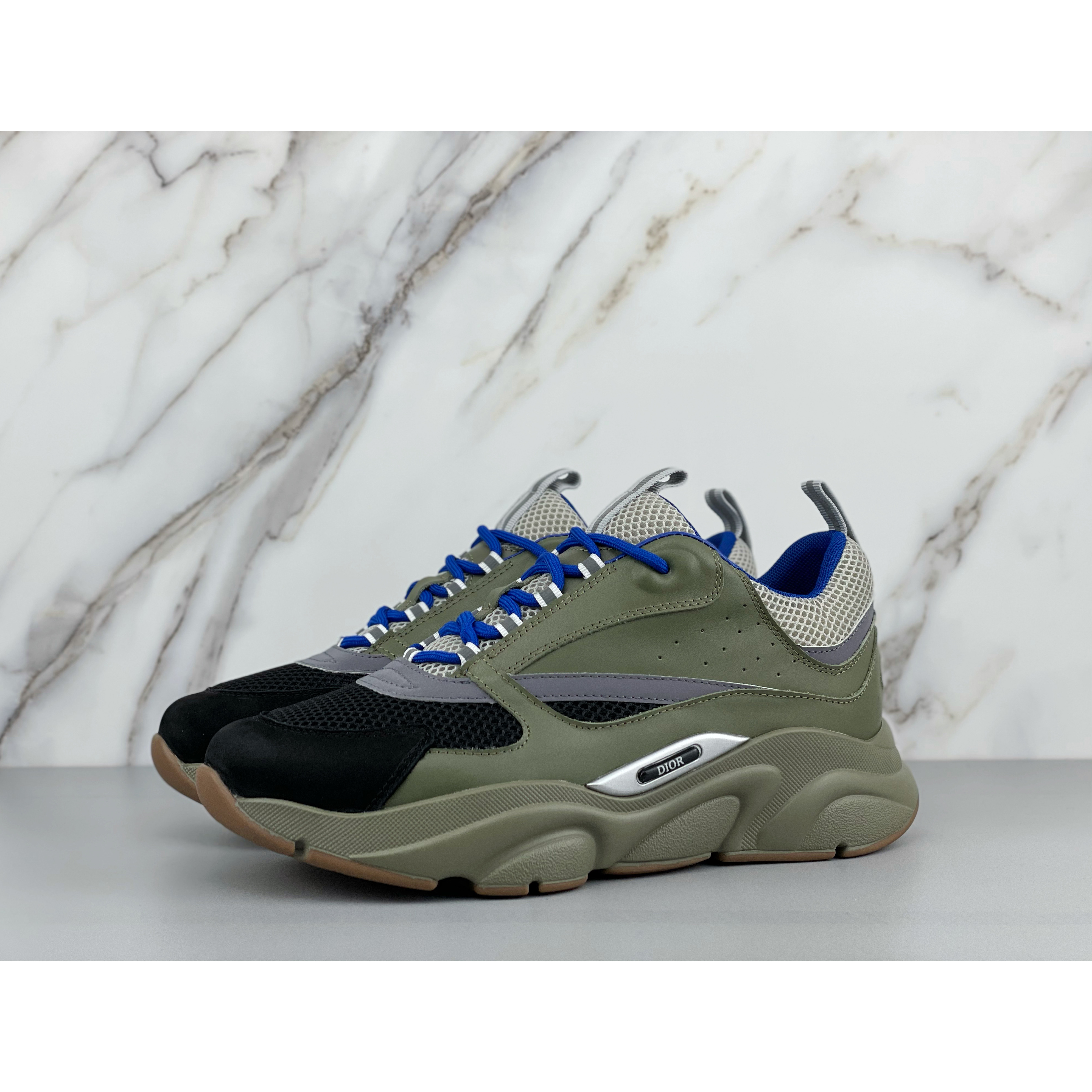 Dior B22 Low-top Sneaker In Green&Blue - everydesigner