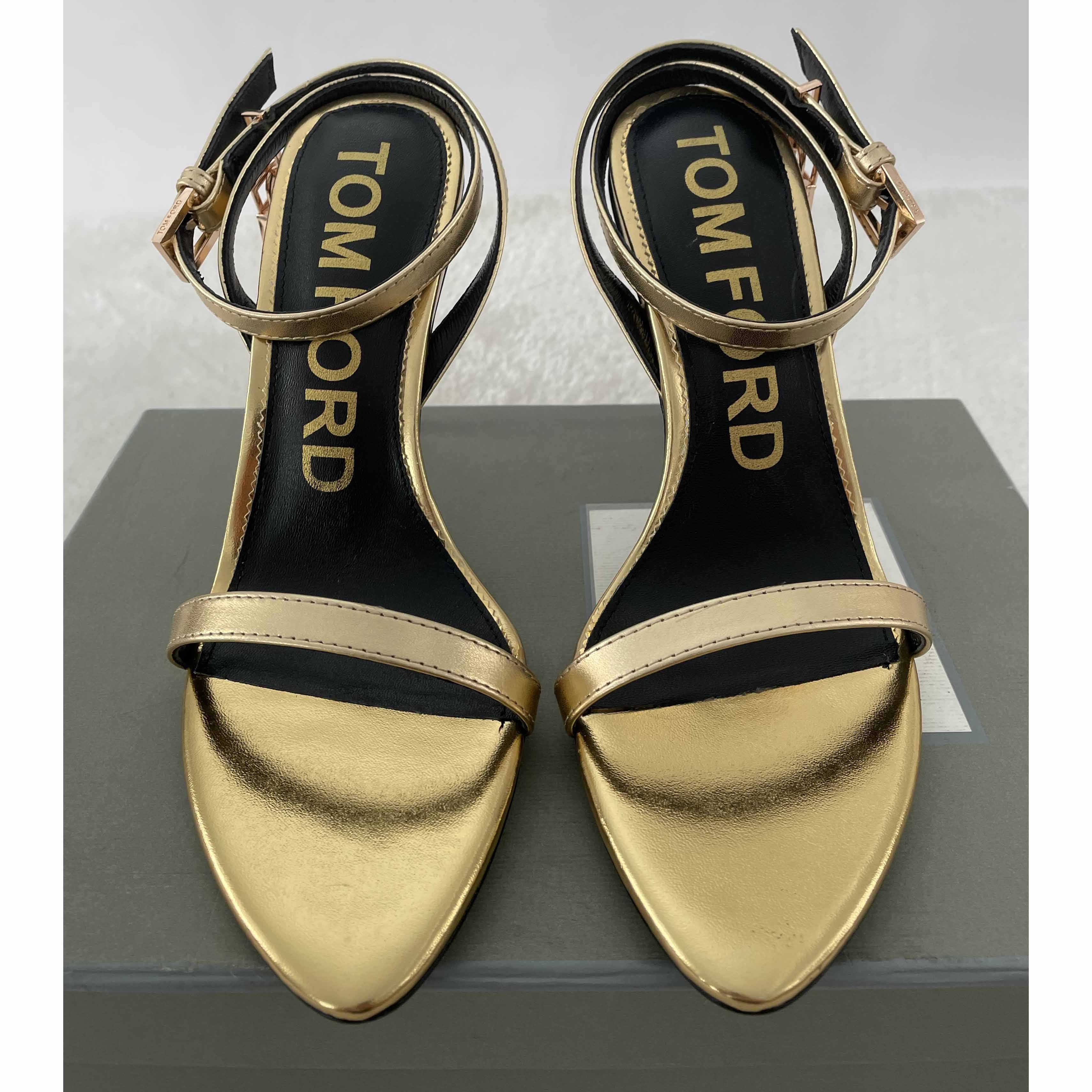 Tom Ford Gold Padlock Sandals - everydesigner