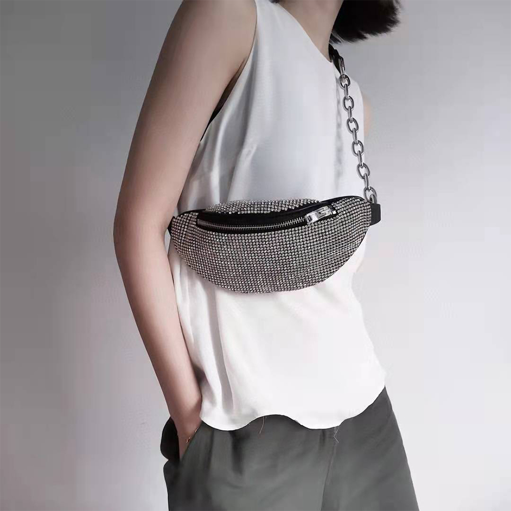 Alexander Wang Mini Attica Rhinestone Mesh Belt Bag(26-11-9Cm) - everydesigner