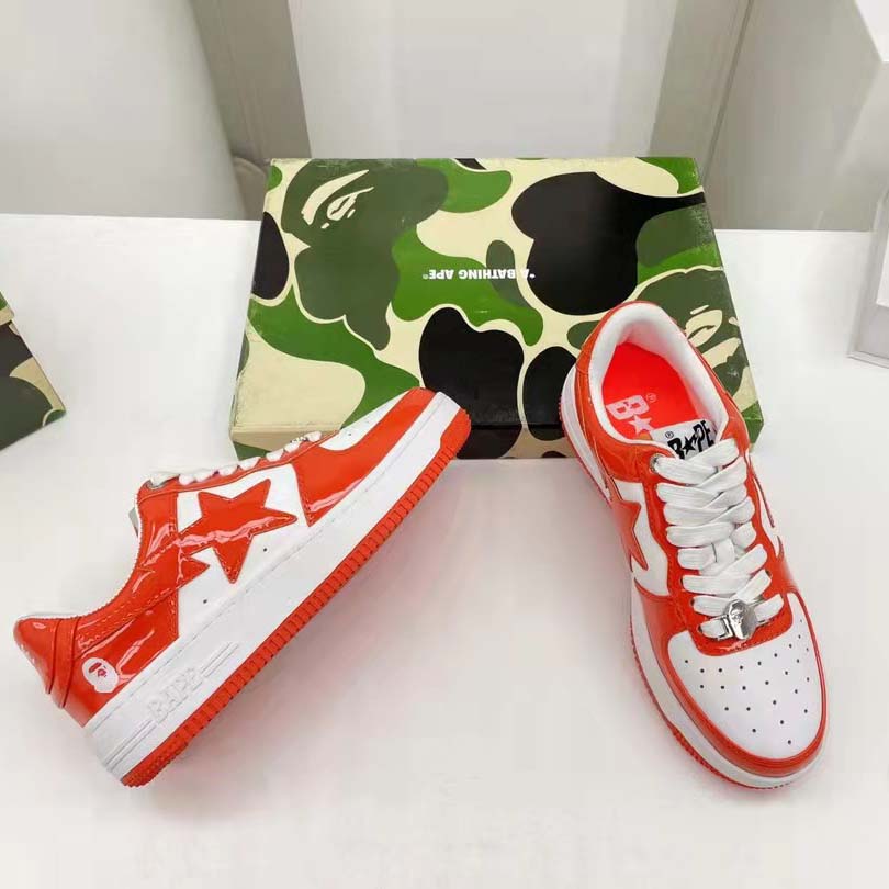 Bape A Bathing Ape Sta Low Orange Sneaker - everydesigner