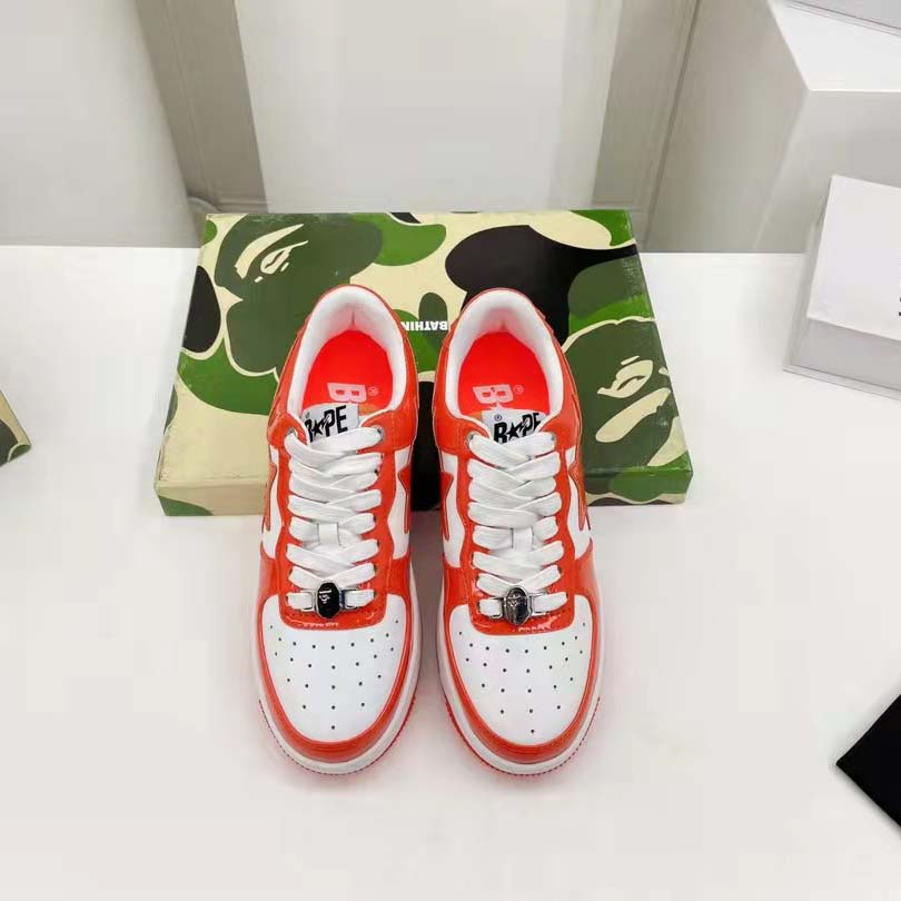 Bape A Bathing Ape Sta Low Orange Sneaker - everydesigner