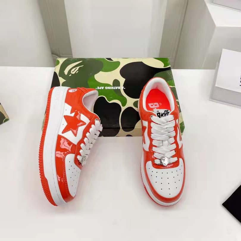 Bape A Bathing Ape Sta Low Orange Sneaker - everydesigner