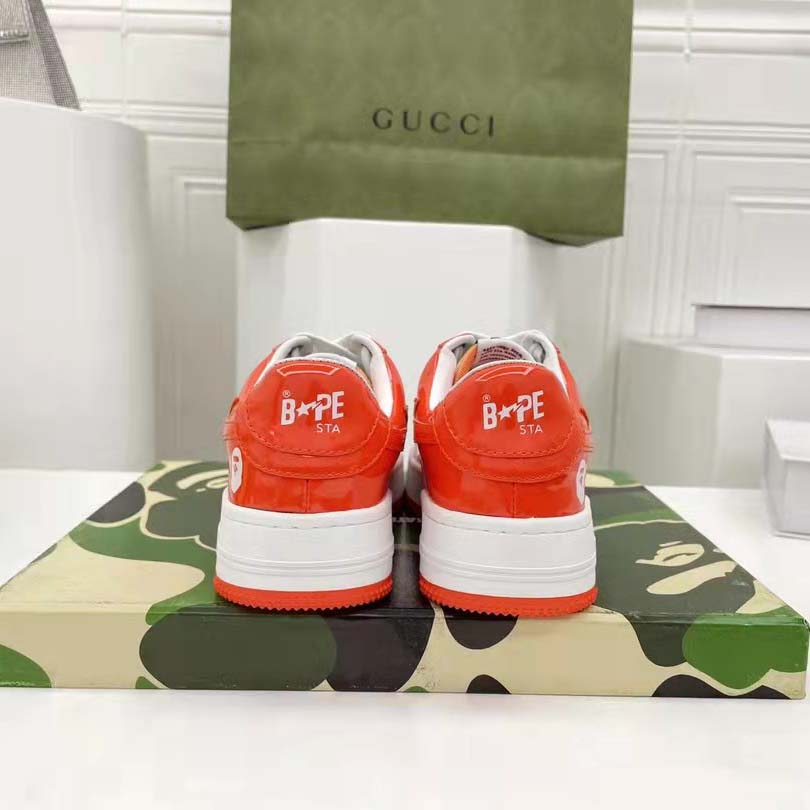 Bape A Bathing Ape Sta Low Orange Sneaker - everydesigner