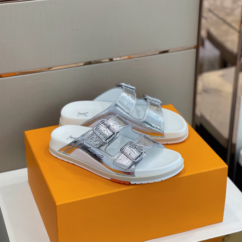 Louis Vuitton Trainer Mule In Silver - everydesigner