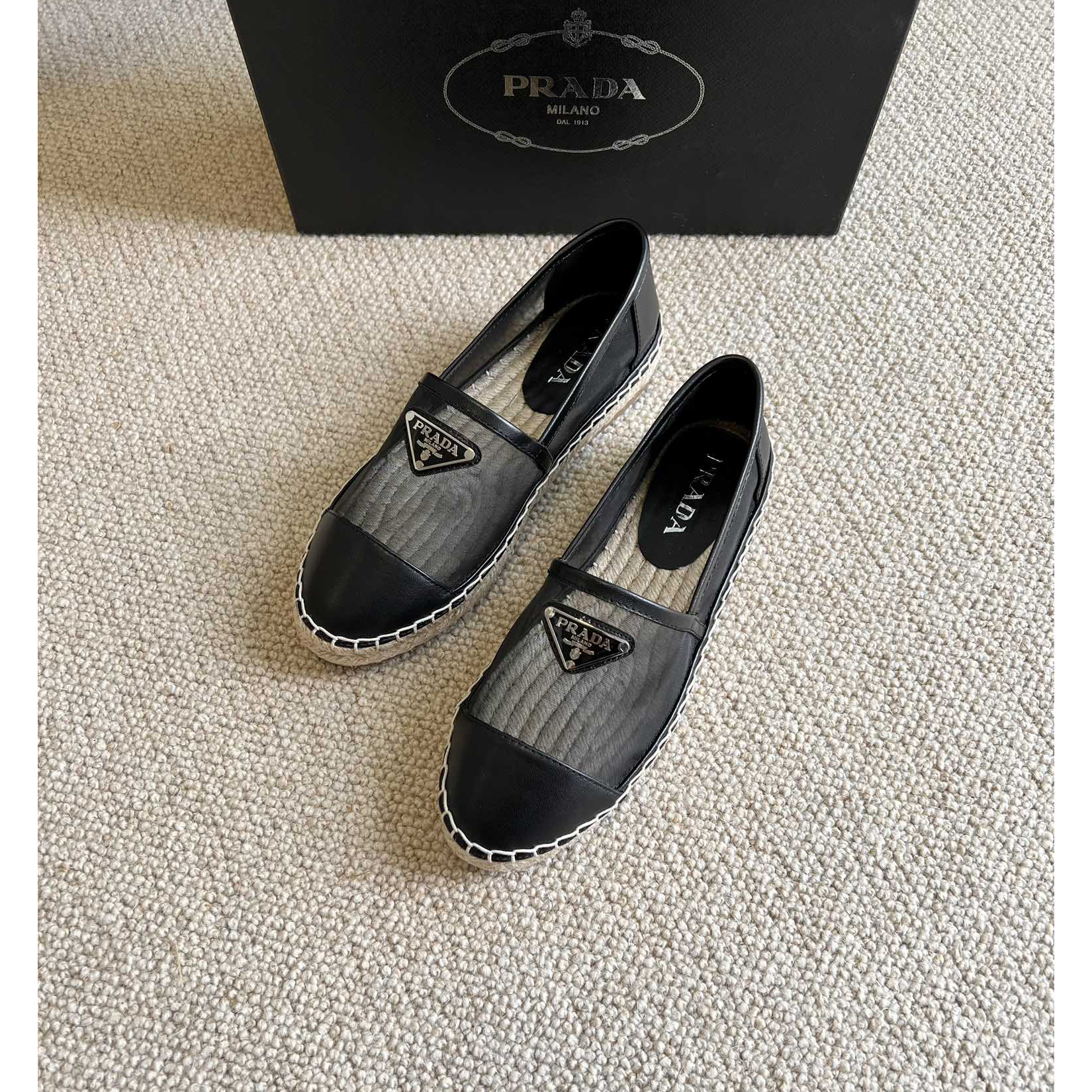 Prada  Logo  Woman Black Loafers - everydesigner