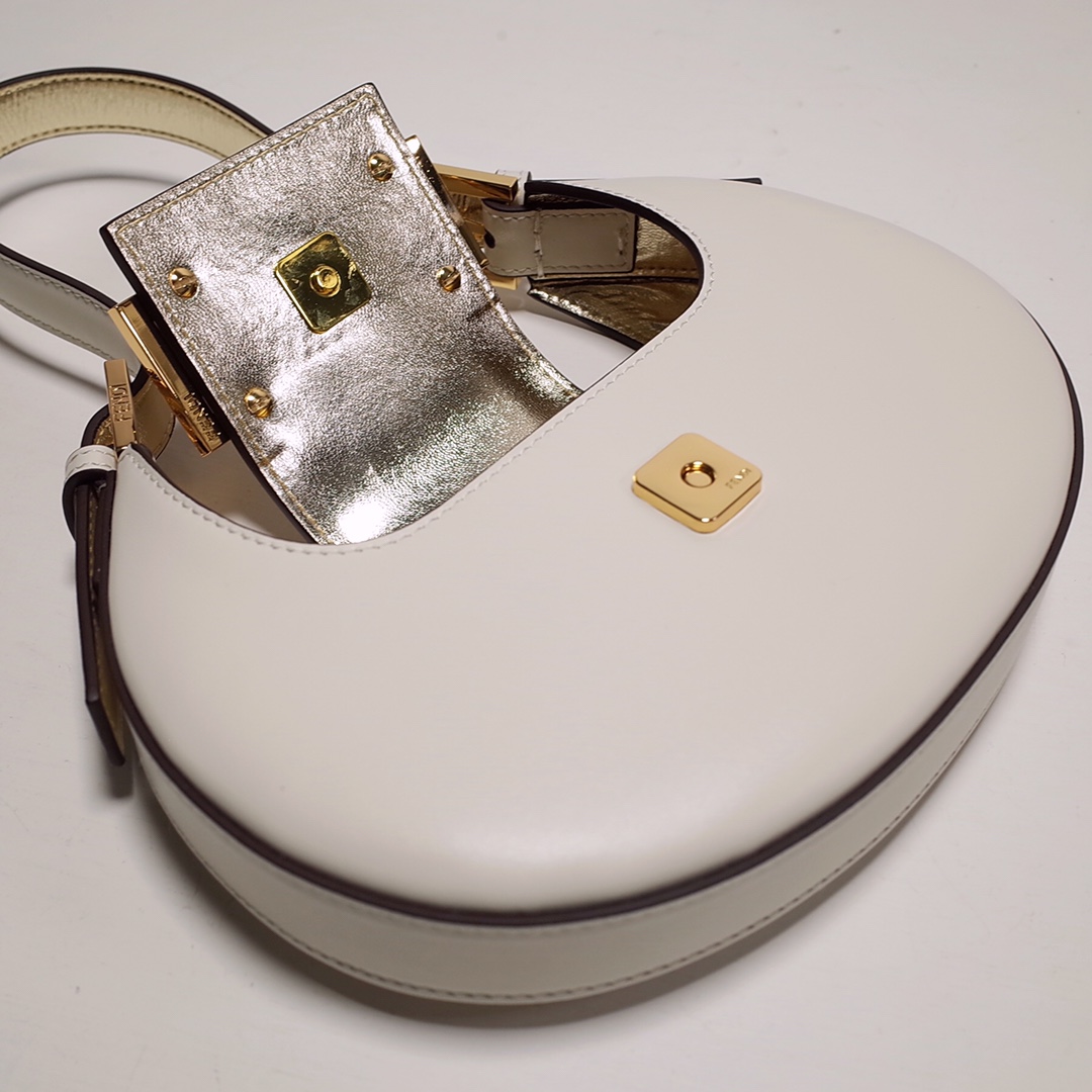 Fendi Cookie White Leather Mini Handbag（22-17.5-4.5cm） - everydesigner