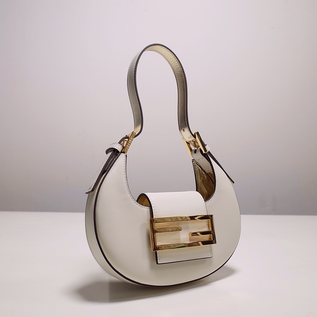 Fendi Cookie White Leather Mini Handbag（22-17.5-4.5cm） - everydesigner