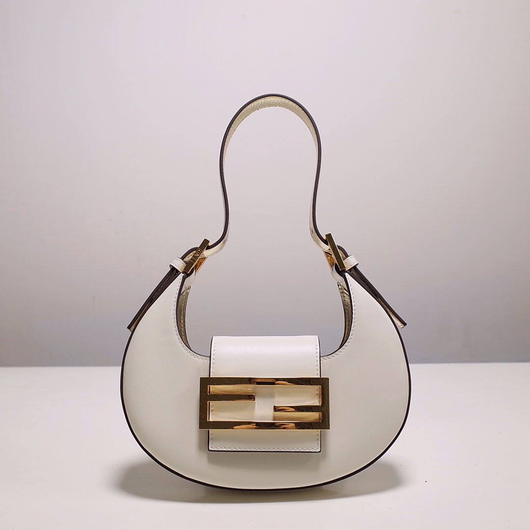 Fendi Cookie White Leather Mini Handbag（22-17.5-4.5cm） - everydesigner