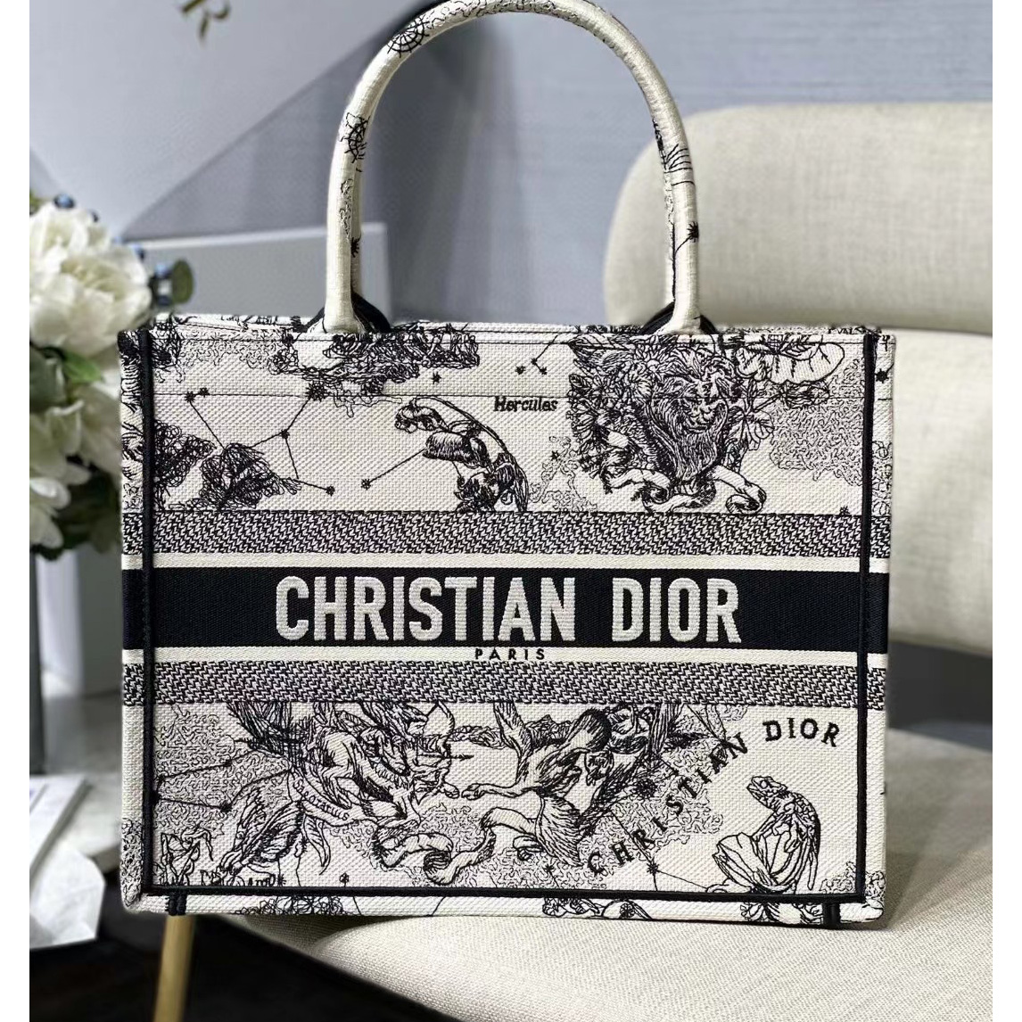 Dior Oblique Embroidered Book Tote（36.5-28-17.5CM） - everydesigner