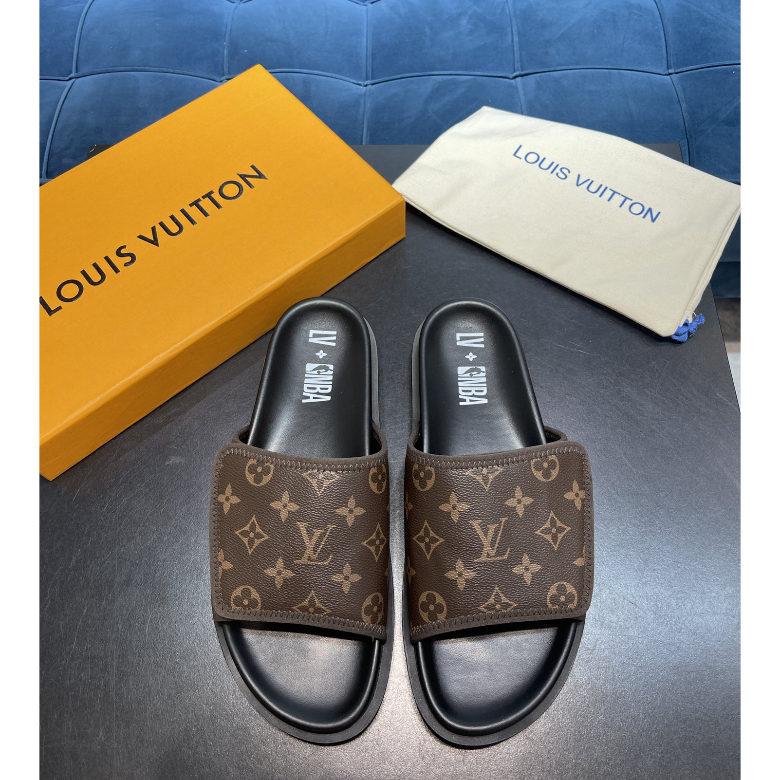 Louis Vuitton x NBA Monogram Slipper - everydesigner