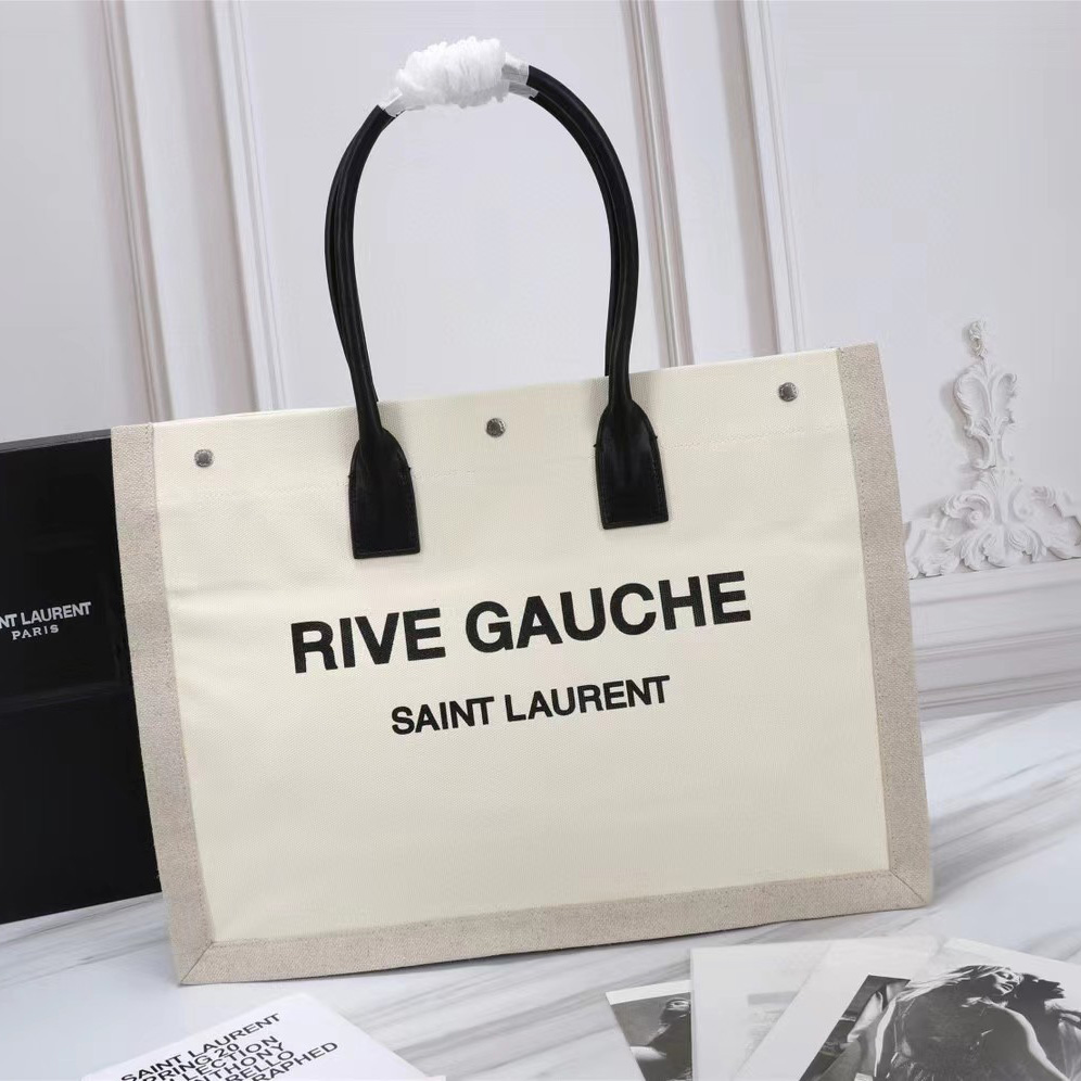 Saint Laurent Rive Gauche Canvas Tote(48-36-16cm) - everydesigner