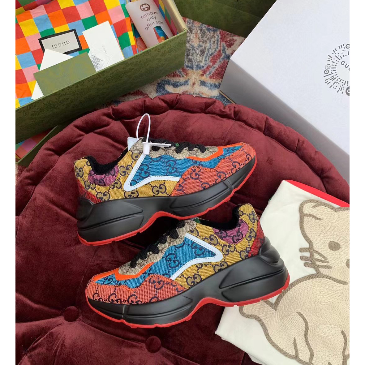 Gucci GG Multicolor Series Rhyton  Sneakers - everydesigner