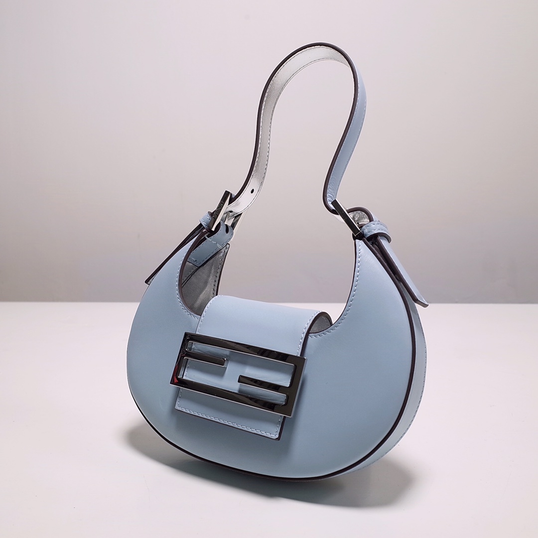 Fendi Cookie Blue Leather Mini Handbag（22-17.5-4.5cm） - everydesigner