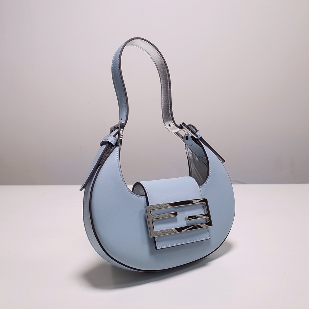 Fendi Cookie Blue Leather Mini Handbag（22-17.5-4.5cm） - everydesigner