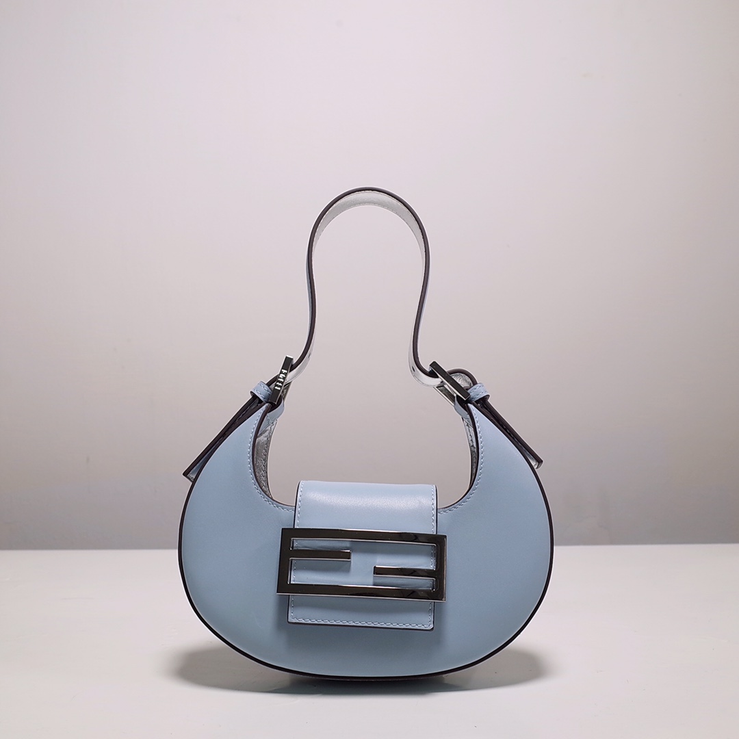 Fendi Cookie Blue Leather Mini Handbag（22-17.5-4.5cm） - everydesigner