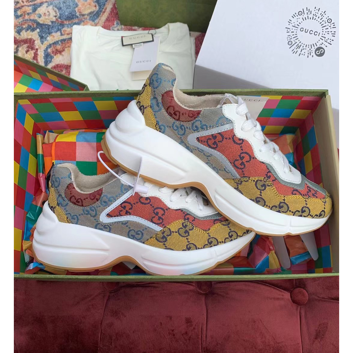 Gucci GG Multicolor Series Rhyton  Sneakers(upon uk size) - everydesigner