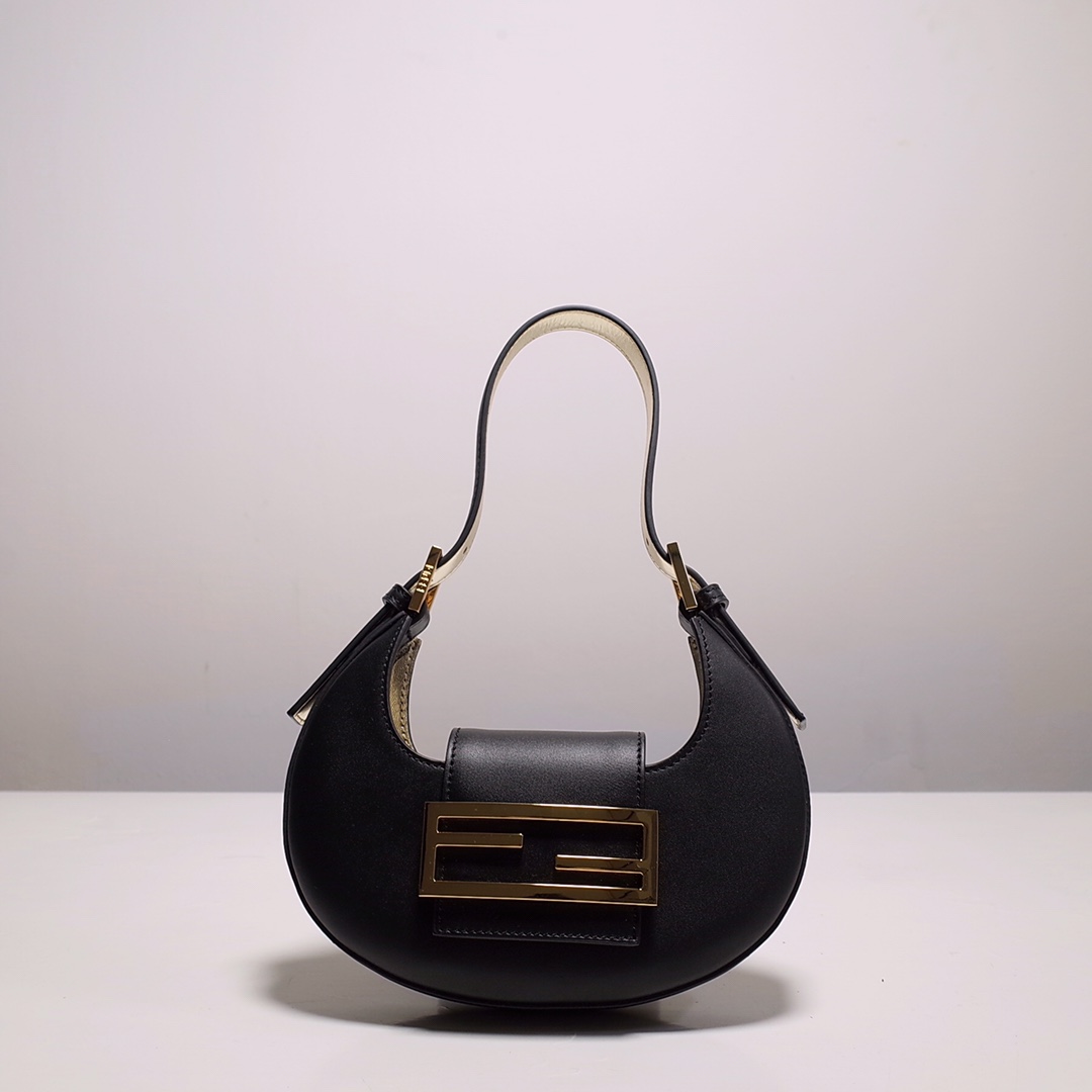 Fendi Cookie Black Leather Mini Handbag（22-17.5-4.5cm） - everydesigner