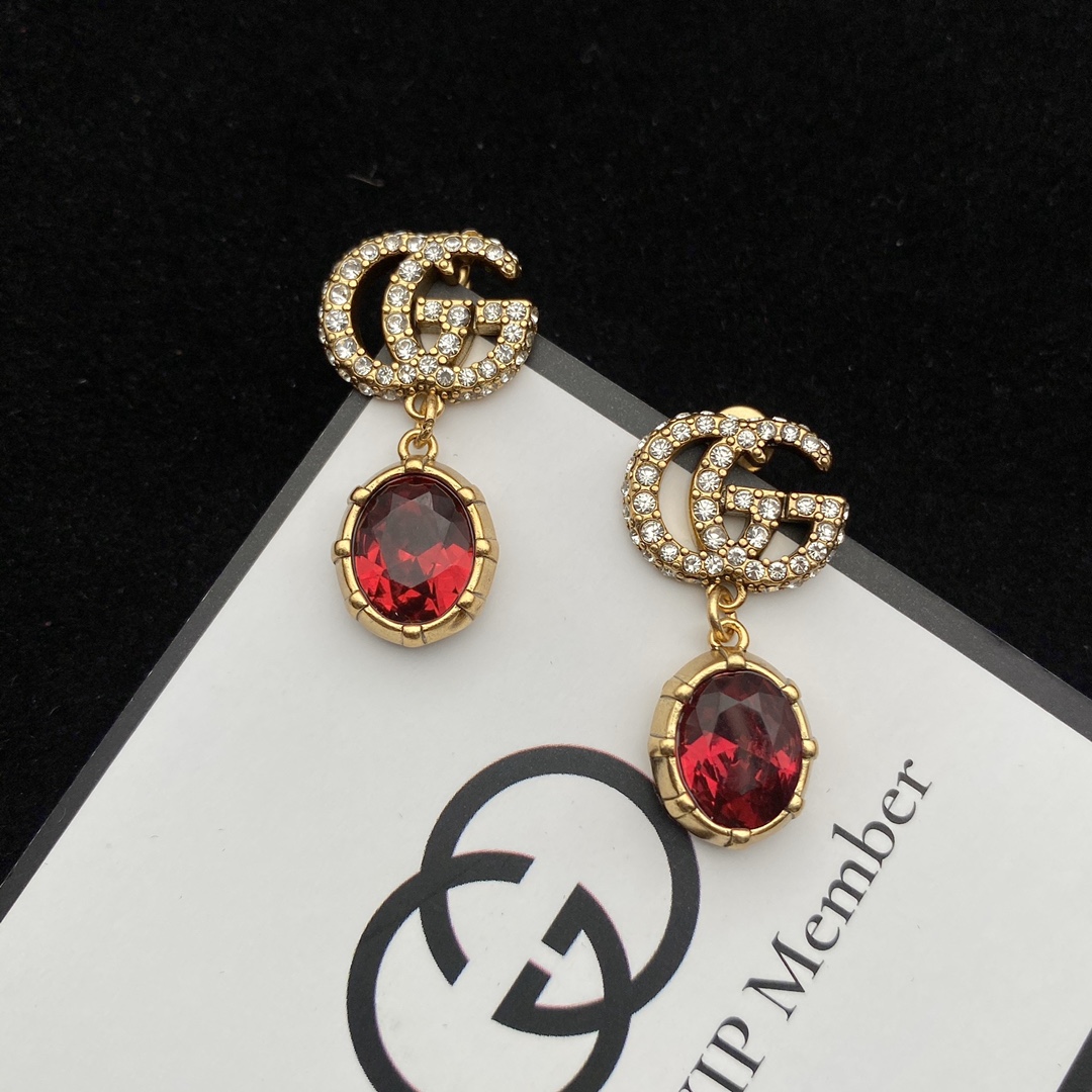 Gucci  Double G Earrings With Crystals - everydesigner