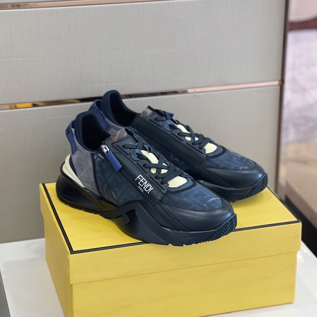 Fendi Flow Black Running Sneakers - everydesigner