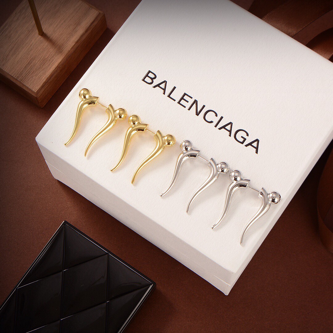 Balenciaga Force Double Horn Earrings  - everydesigner