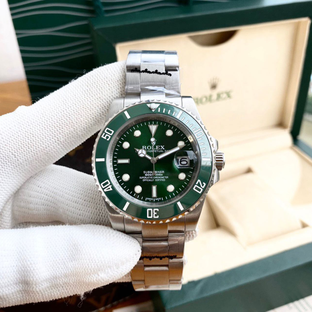 Rolex High Quality Oyster Perpetua Dark Green Dial Watch - everydesigner