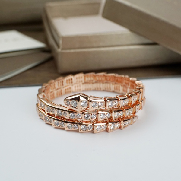 Bvlgari Serpenti Viper Two-Coil 18 Kt Rose Gold Bracelet - everydesigner