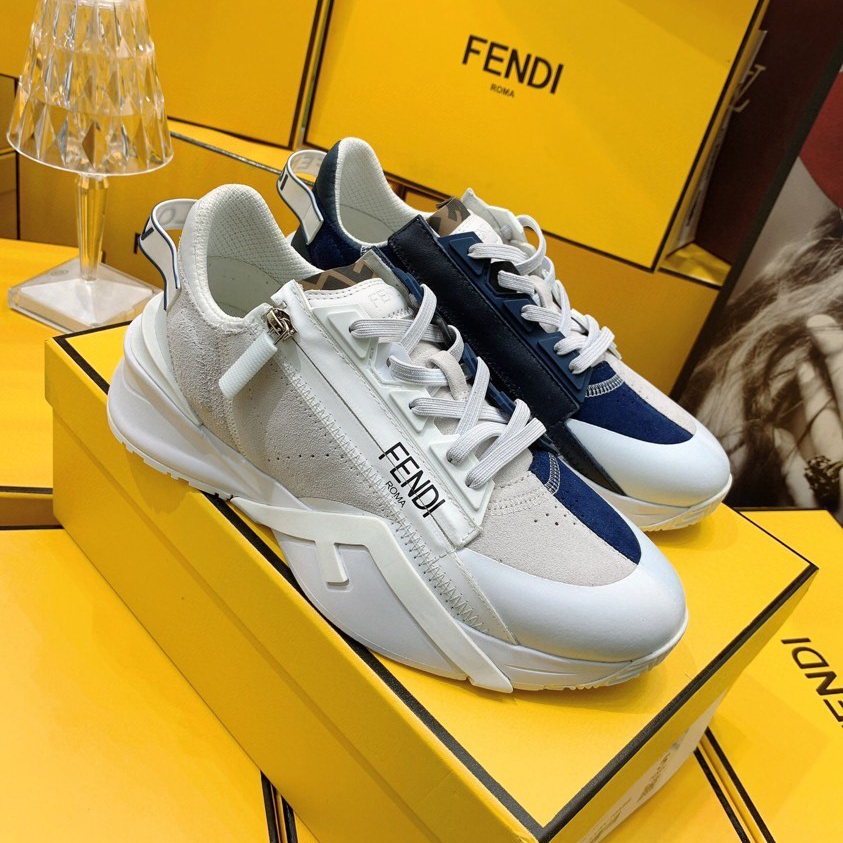 Fendi Flow Beige Suede Low-Tops Sneakers - everydesigner