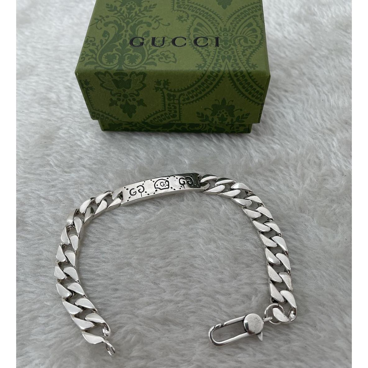 Gucci Ghost Chain Bracelet In Silver - everydesigner