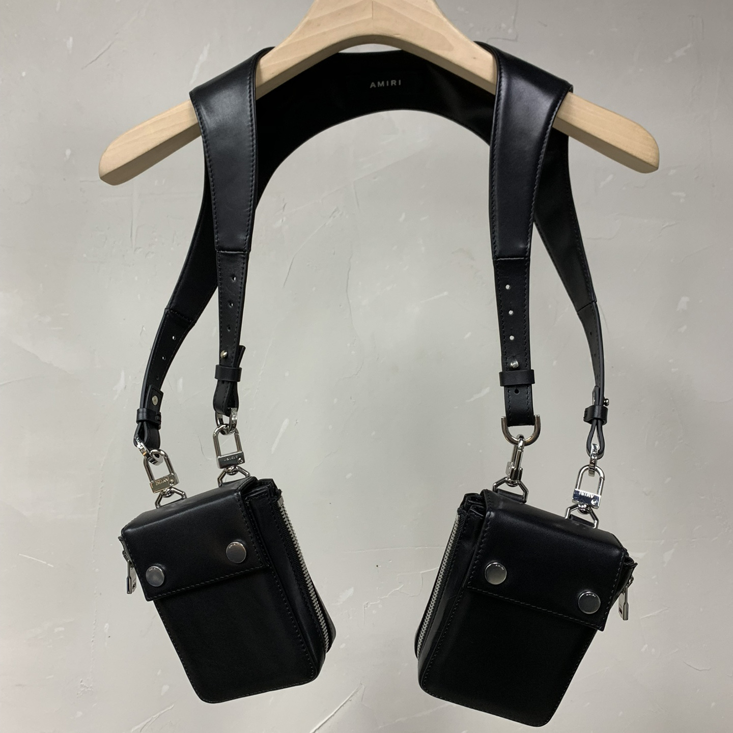 Amiri Black Leather Harness Bag - everydesigner