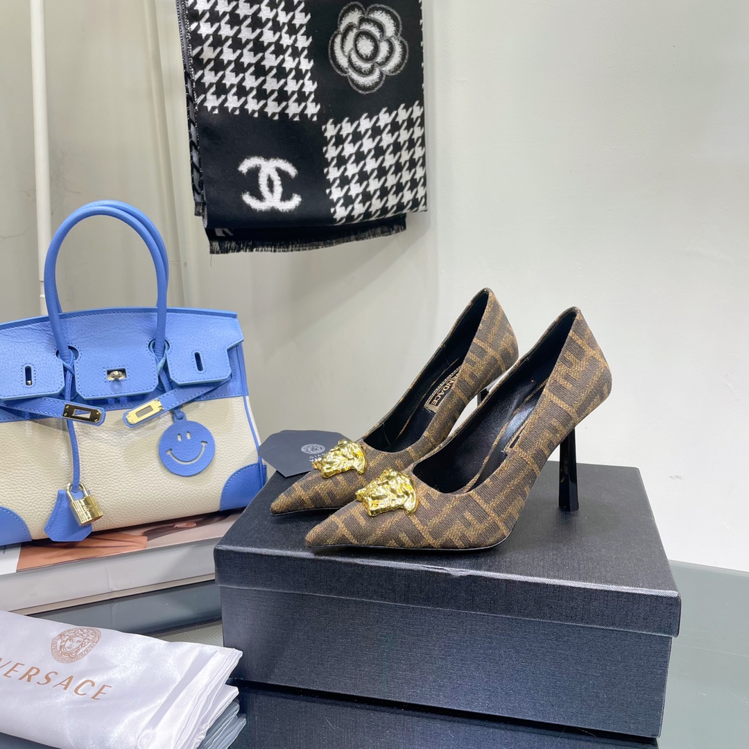 Versace x Fendi Fendace FF Jacquard Pumps - everydesigner