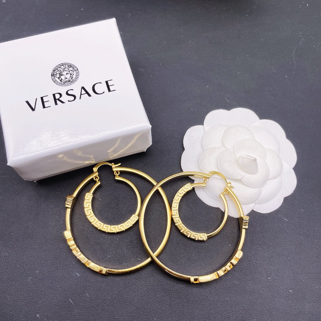 Versace La Medusa Greca Hoop Earrings - everydesigner