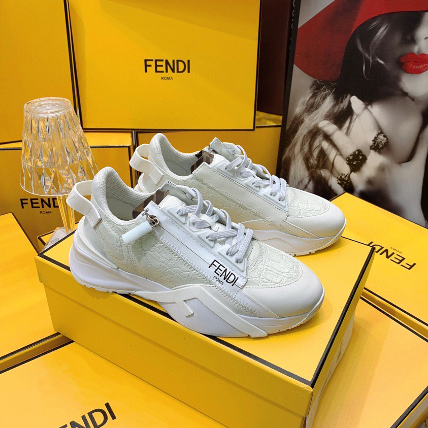 Fendi Flow Beige Suede Low-Tops Sneakers - everydesigner