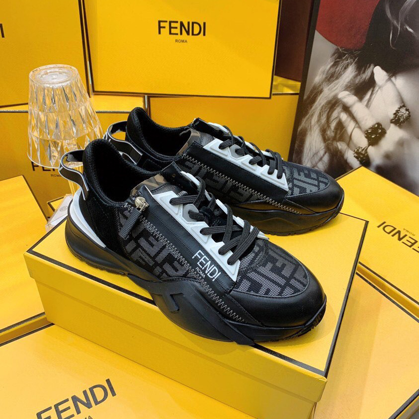 Fendi Flow Beige Suede Low-Tops Sneakers - everydesigner