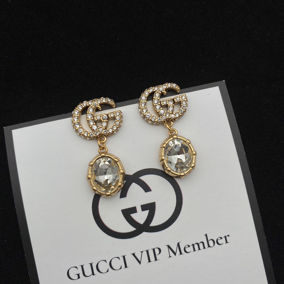 Gucci  Double G Earrings With Crystals - everydesigner